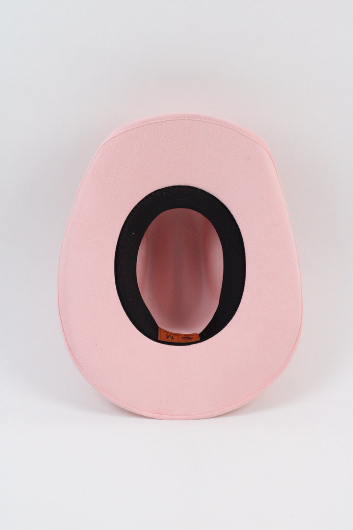 Austin Vegan Suede Cowboy Hat- Blush Pink