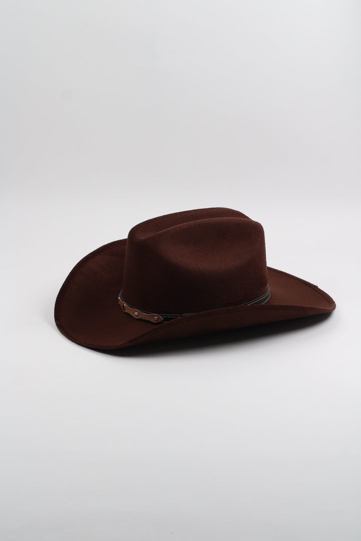 Texana Vegan Suede Cowboy Hat - Chocolate