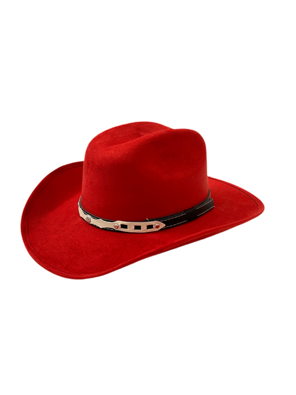 Kids Vegan Suede Austin Hat - Lipstick Red