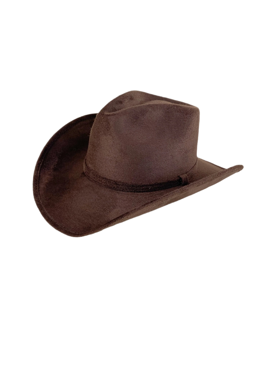 Santa Fe Vegan Suede Cowboy Rancher Hat- Chocolate W/O Band