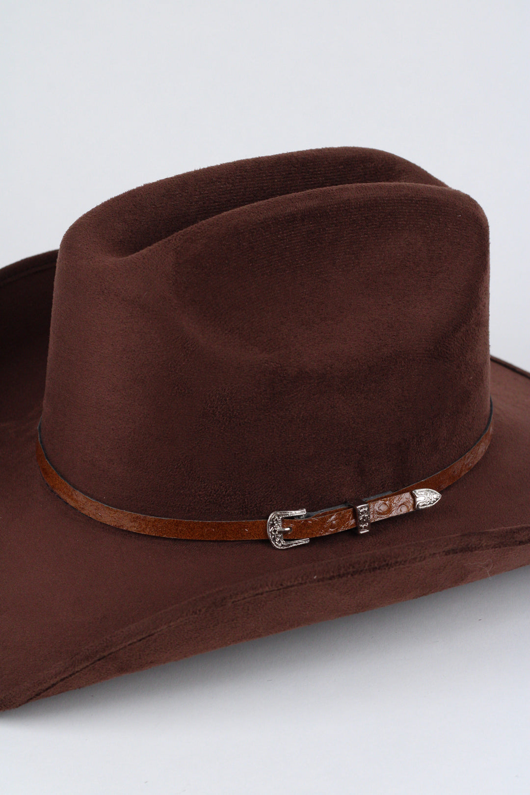 *Ostrich Print Leather Hat Band w/ Buckle