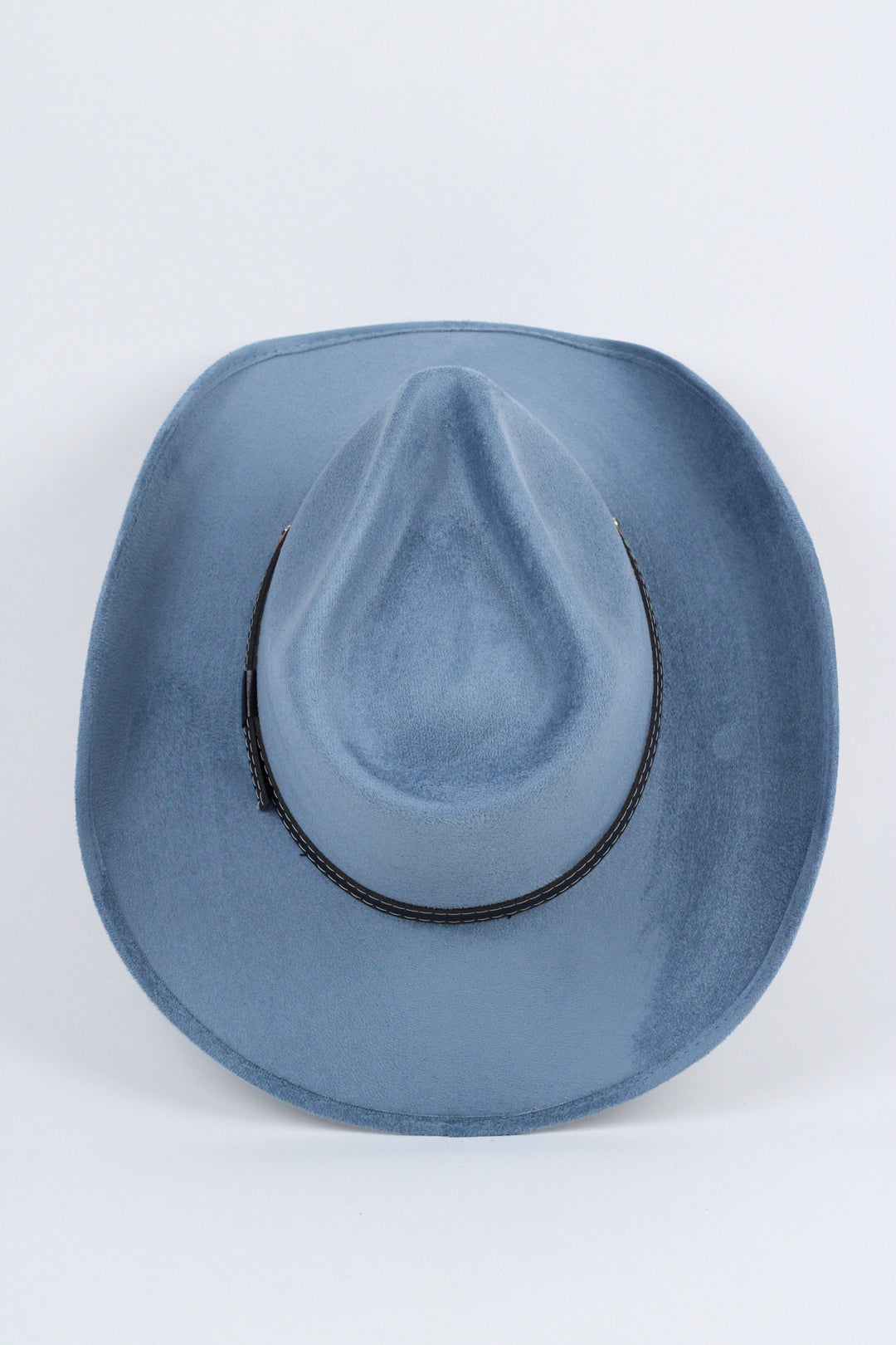 Santa Fe Vegan Suede Cowboy Rancher Hat- Steel Blue