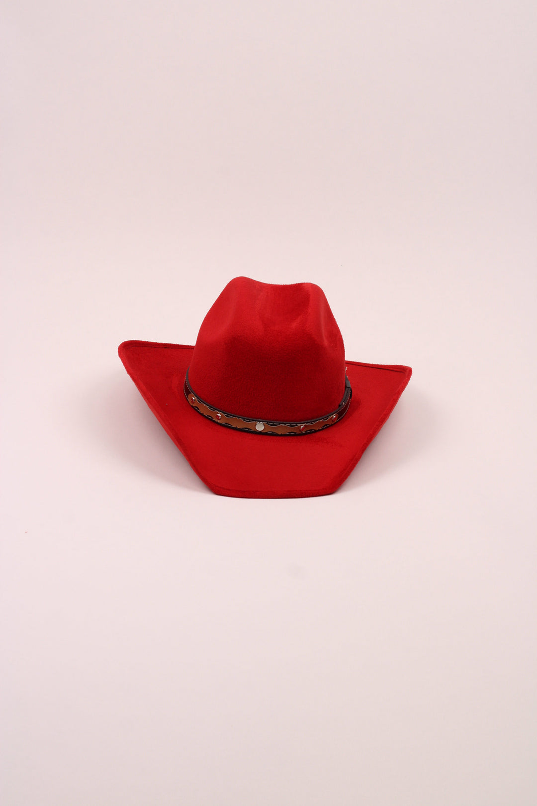 Kids Vegan Suede Austin Hat - Lipstick Red