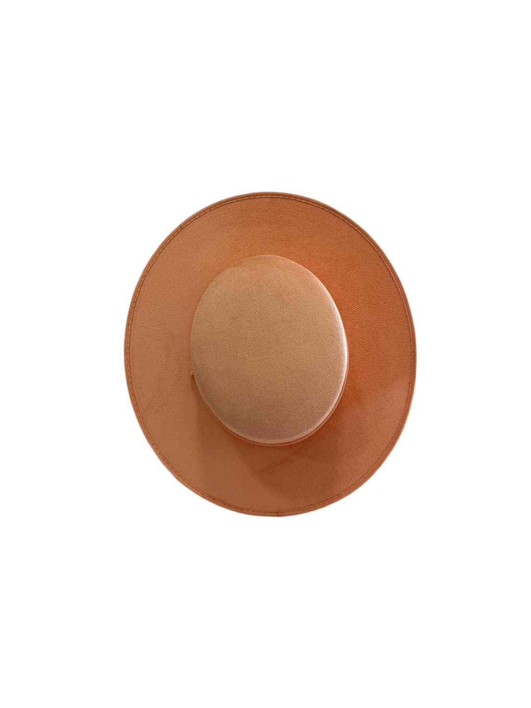 Vegan Suede Flat Top Hat-  Peach