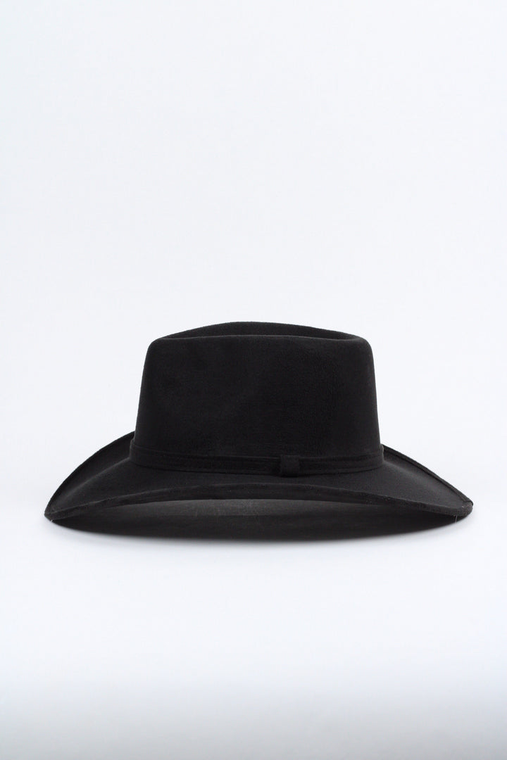 Amarillo Vegan Suede Cowboy Rancher Hat- Black