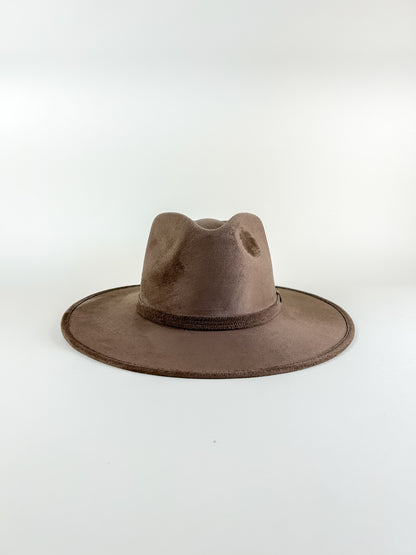 Vegan Suede Rancher Hat - Mocha