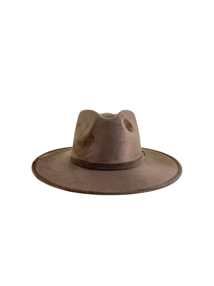 Vegan Suede Rancher Hat - Mocha