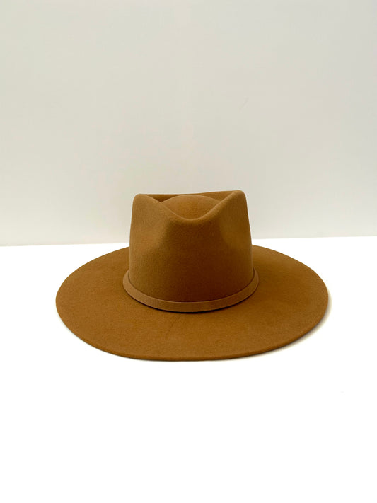 Emery Merino Wool Teardrop Rancher Hat - Caramel