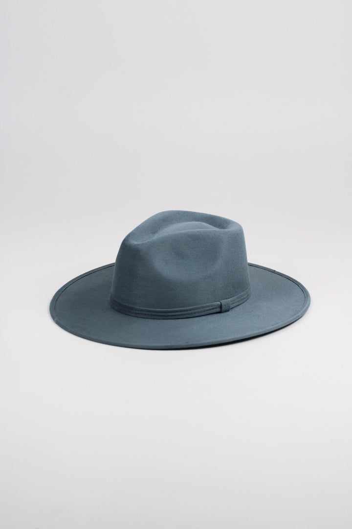 Vegan Suede Rancher Hat - Peacock Blue