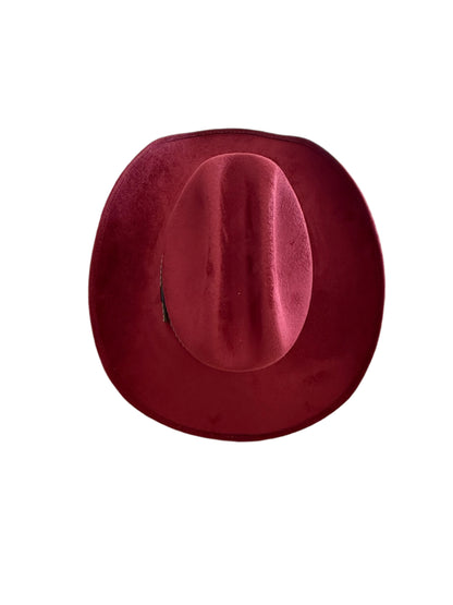 Texana Vegan Suede Cowboy Hat- Burgundy