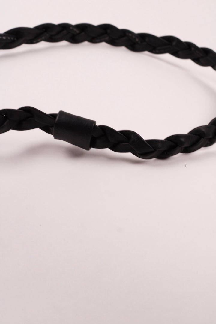 Forged Braided Faux Leather Hat Band