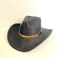Santa Fe Vegan Suede Cowboy Rancher Hat- Black