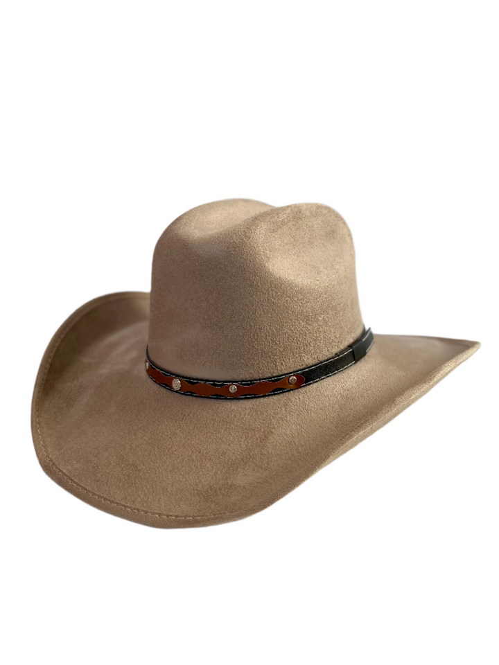 Austin Vegan Suede Cowboy Hat- Sand