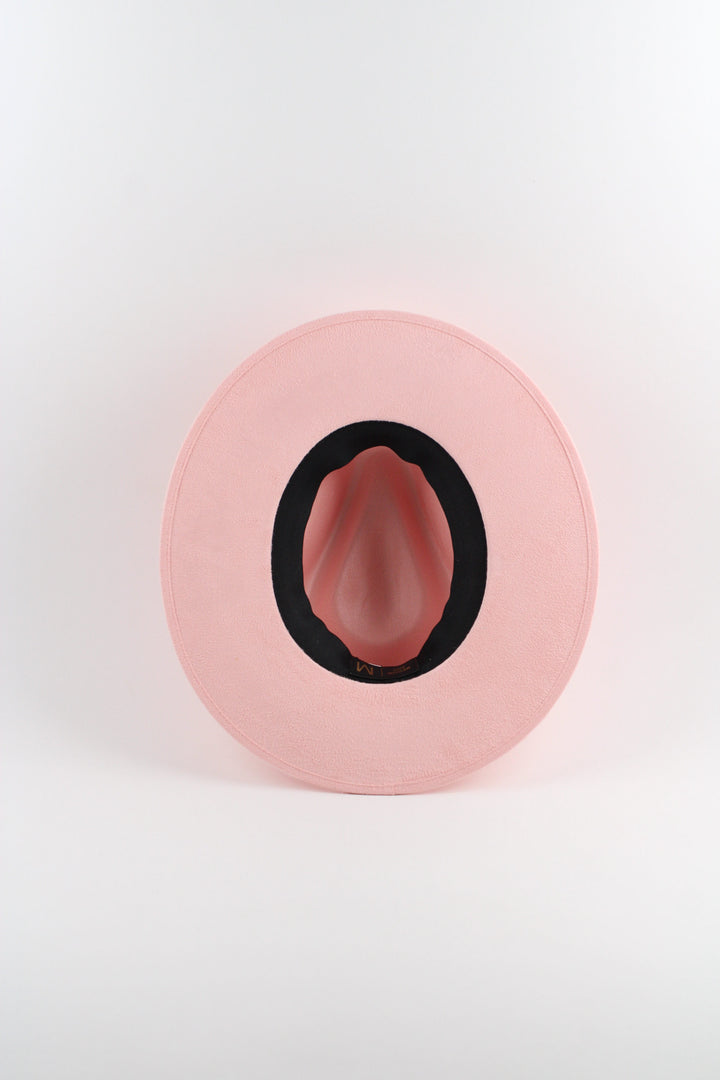 Vegan Suede Rancher Hat - Blush Pink