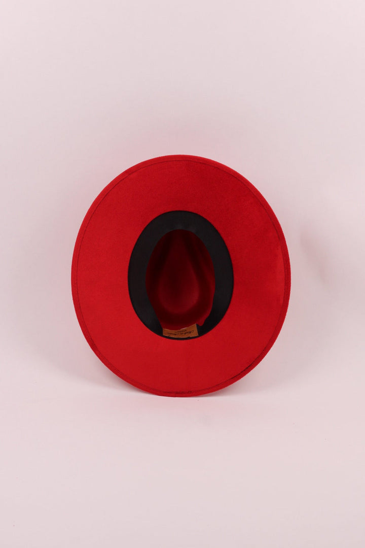 Vegan Suede Rancher Hat - Lipstick Red
