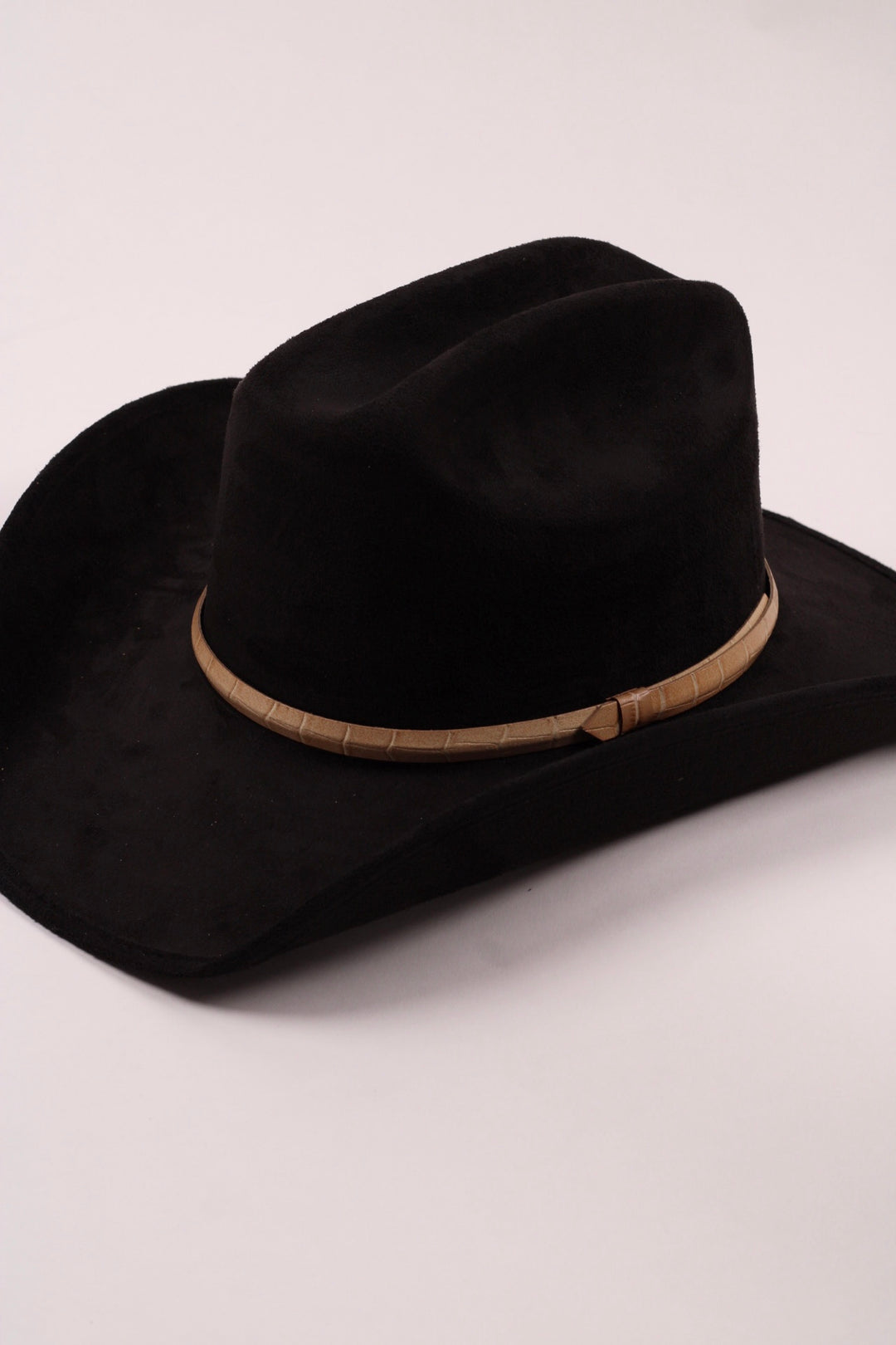 Leather Crocodile Hat Band / Nude