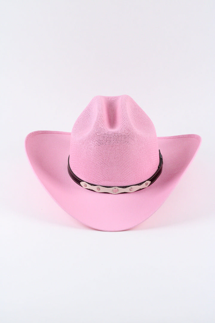 Luckenbach Cattlemen Mesh Top Structured Cowboy Hat - Pink