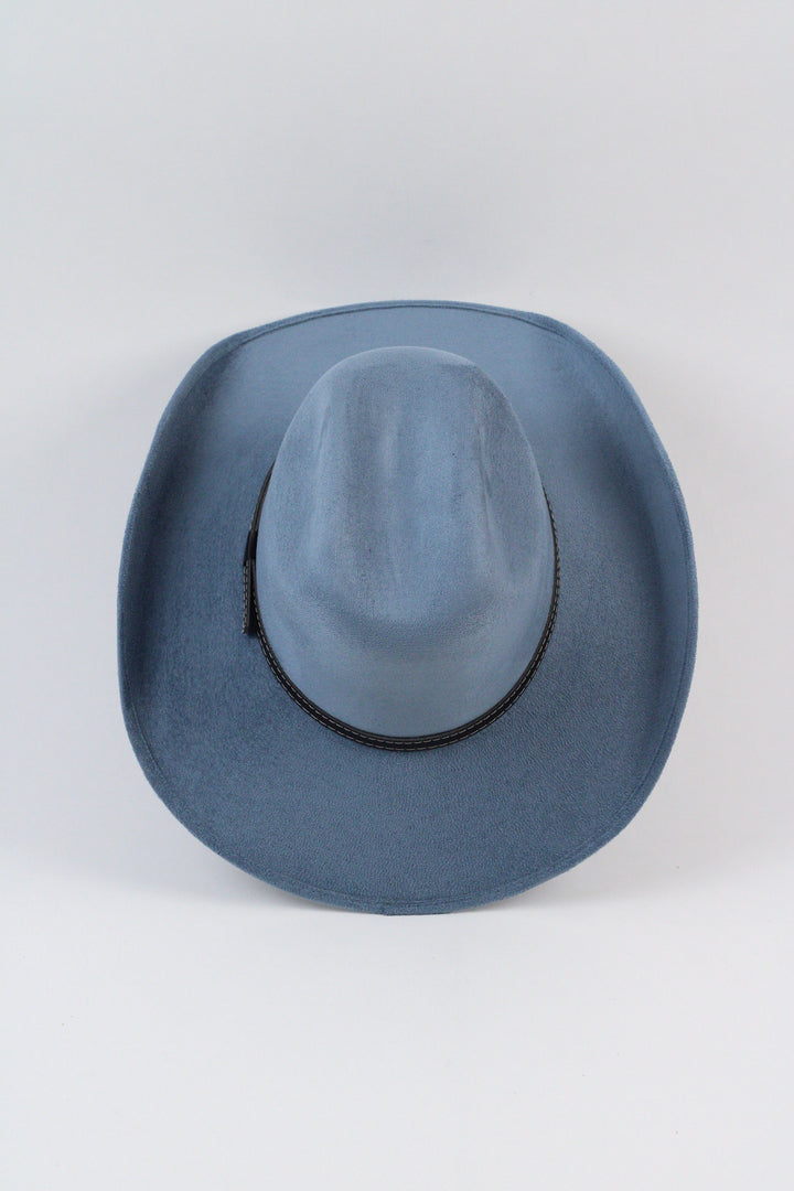 Austin Vegan Suede Cowboy Hat- Steel Blue