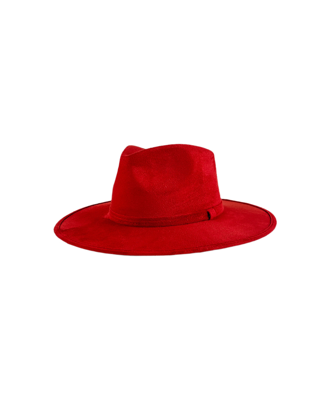 Vegan Suede Teardrop Hat - Lipstick Red