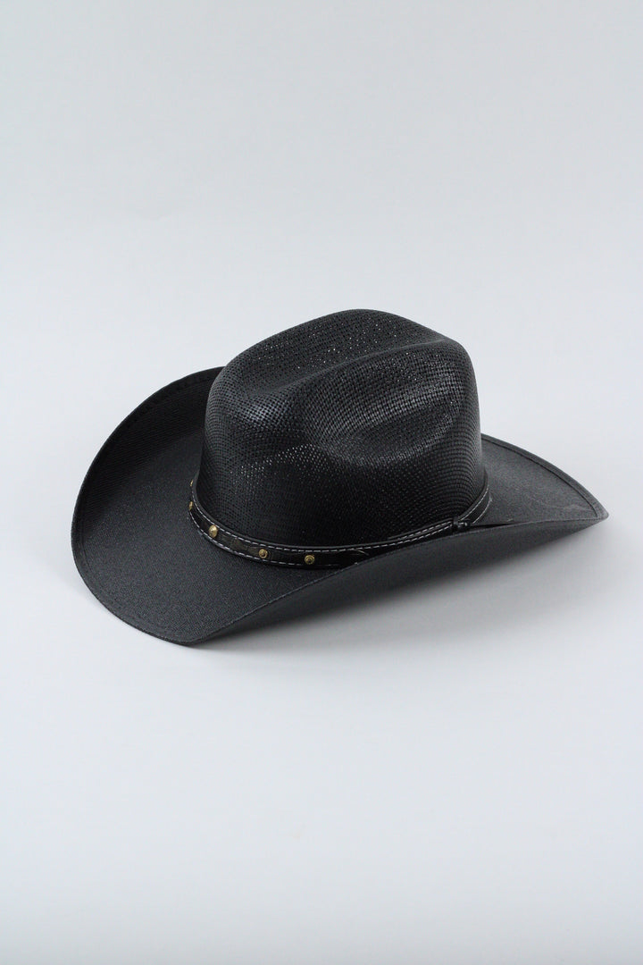 Kids Bullrider Mesh Top Structured Cowboy Hat - Black