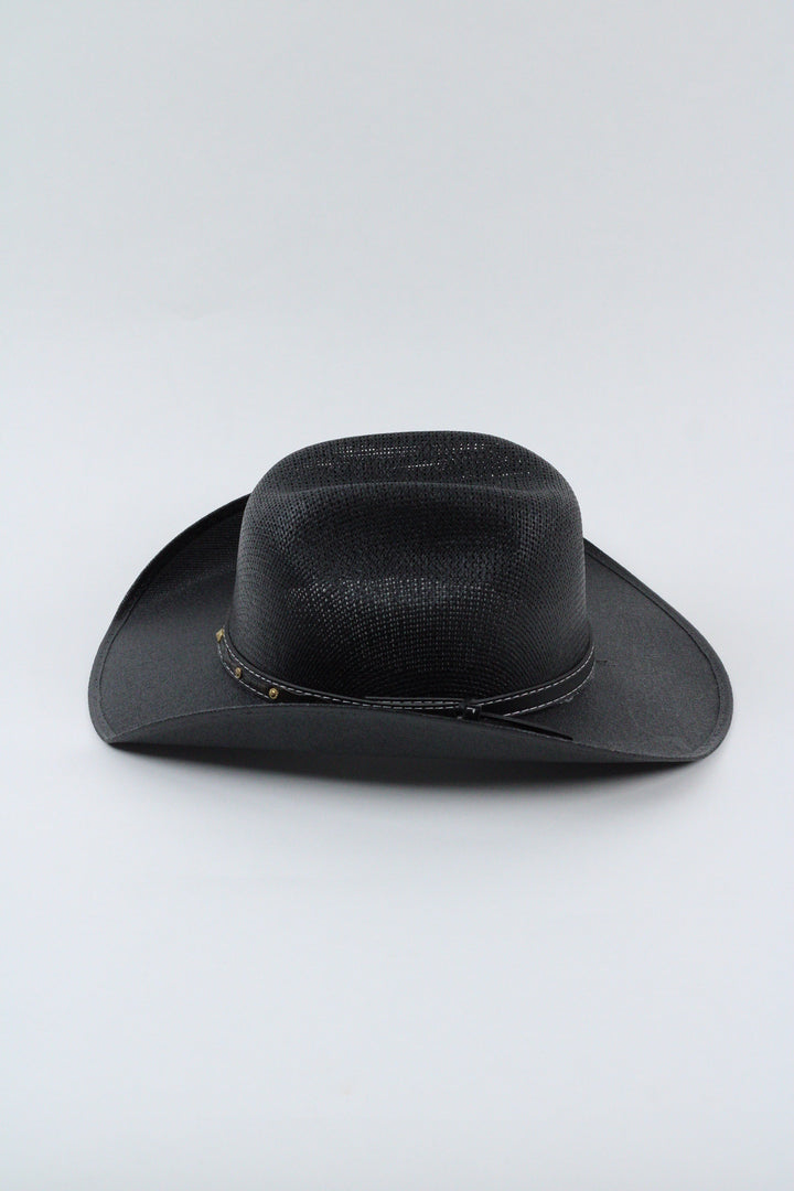 Kids Bullrider Mesh Top Structured Cowboy Hat - Black