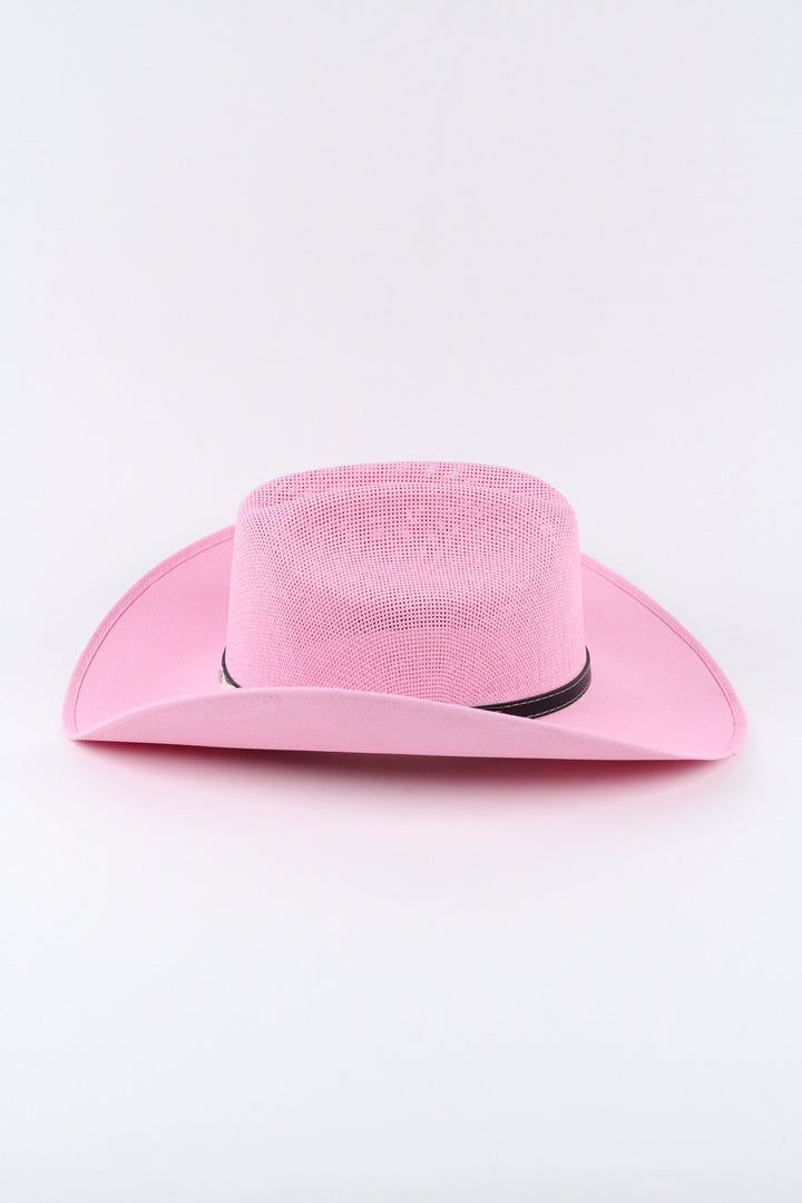 Luckenbach Cattlemen Mesh Top Structured Cowboy Hat - Pink