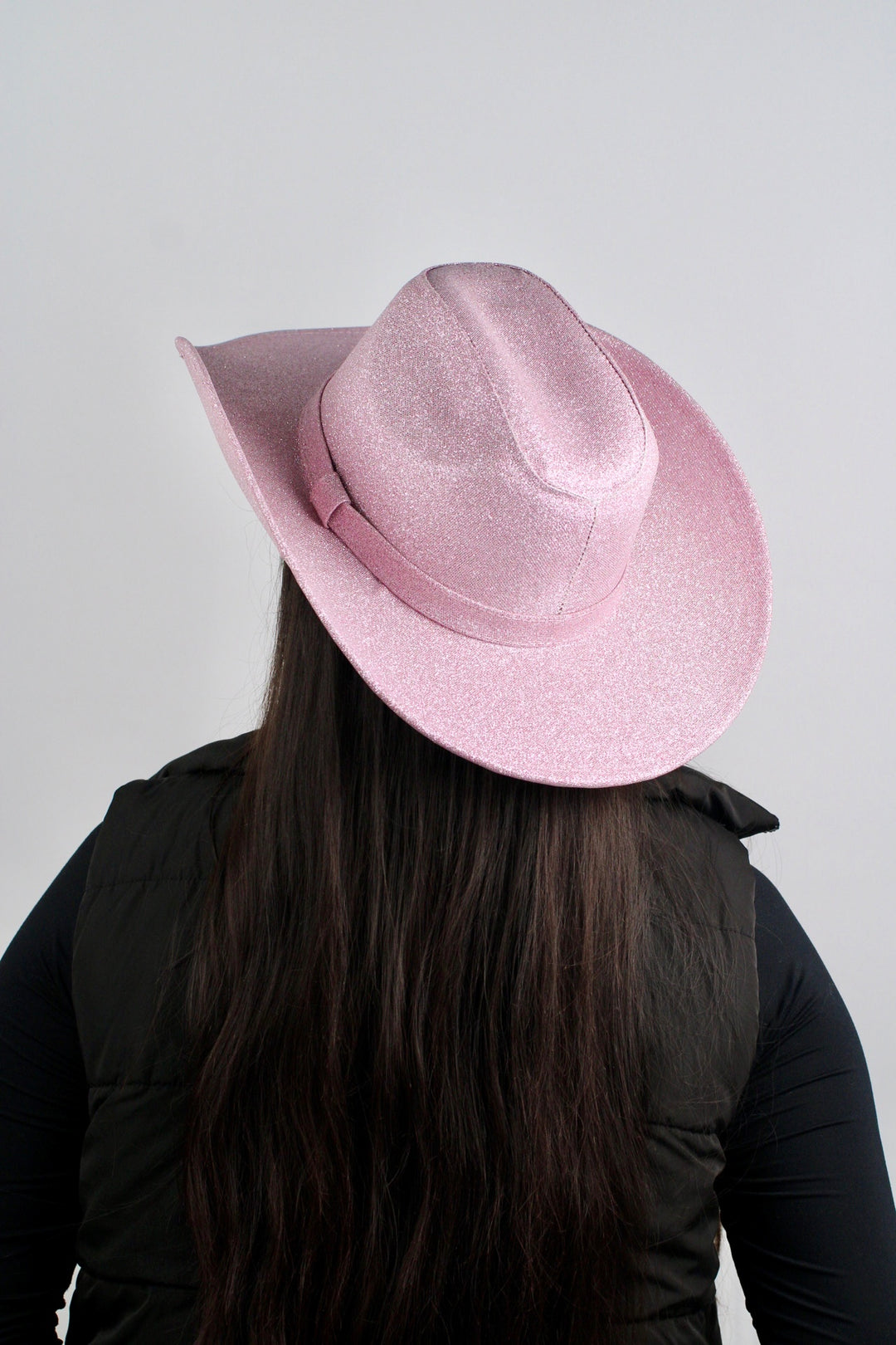 Western Cowboy Glitter Hat- Light Pink