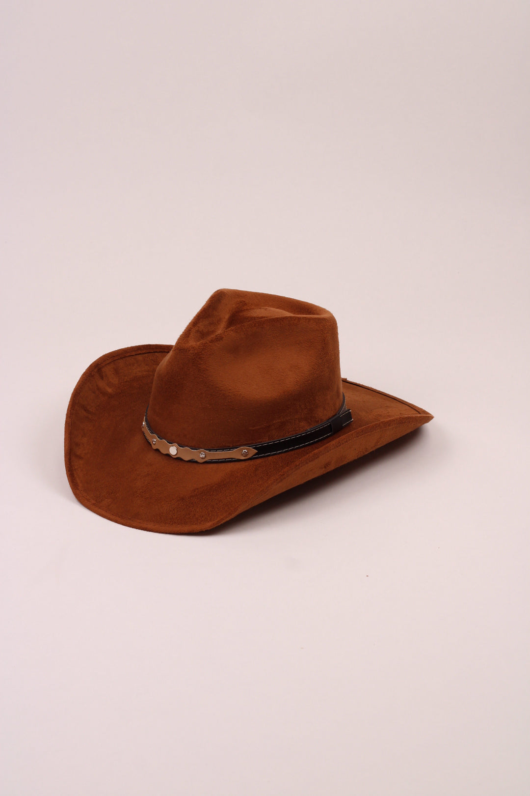 Santa Fe Vegan Suede Cowboy Rancher Hat- Caramel
