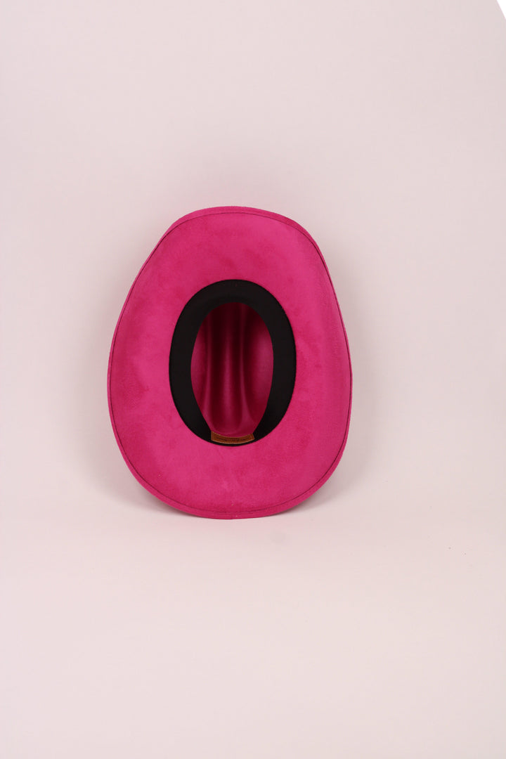 Texana Vegan Suede Cowboy Hat - Magenta