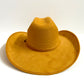 Imperfect Vegan Suede Hat - Austin - Mustard 2
