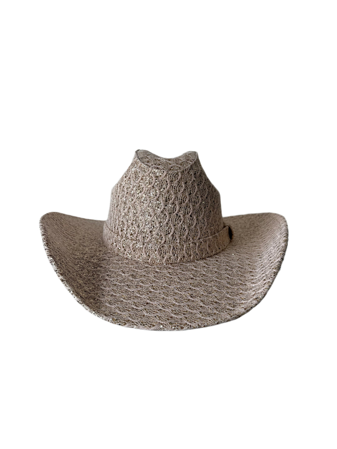 Western Cowboy Glitter Hat- Gold Scallop Textured