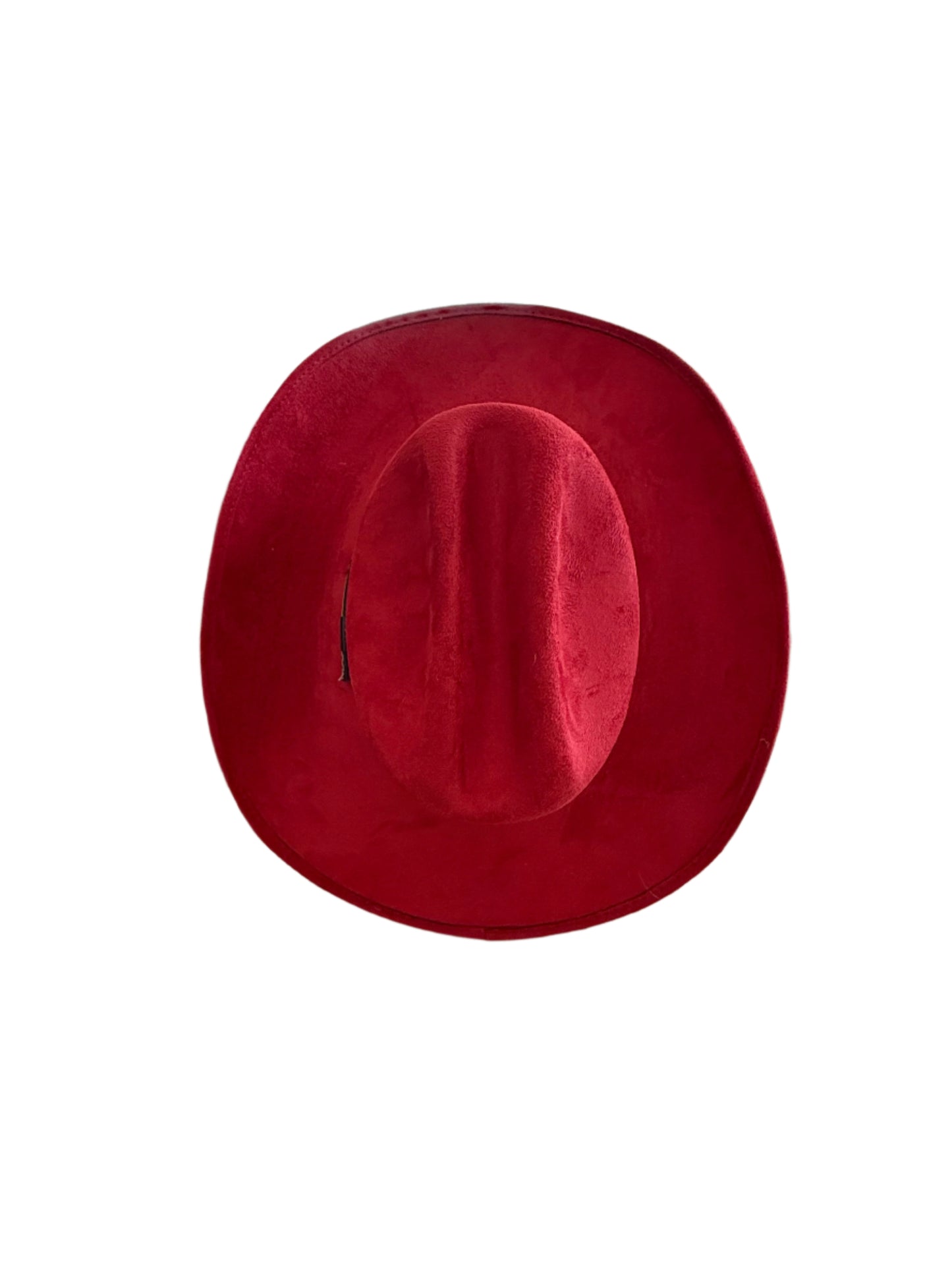 Texana Vegan Suede Cowboy Hat- Lipstick Red