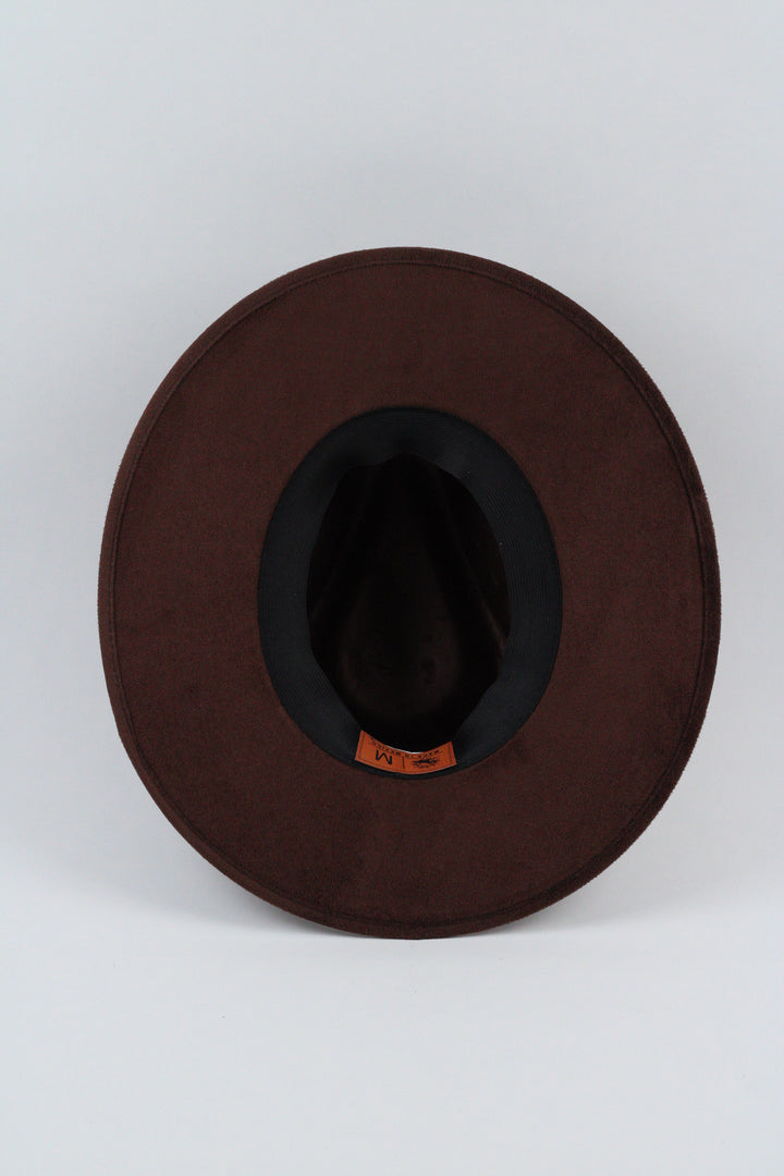 Vegan Suede Rancher Hat - Chocolate