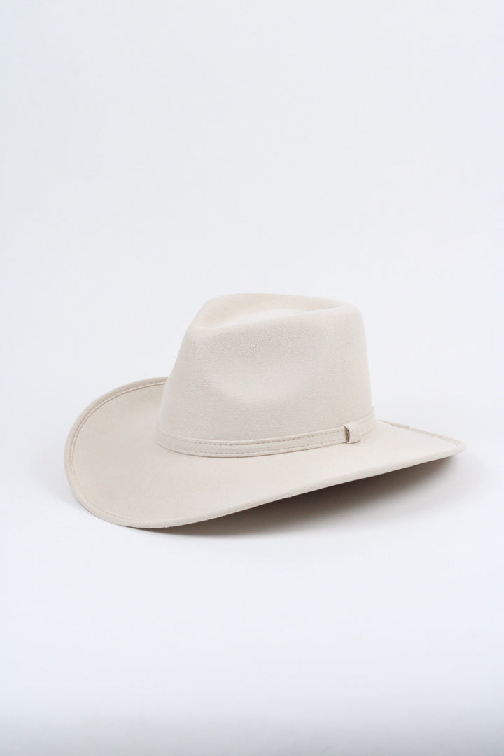 Amarillo Vegan Suede Cowboy Rancher Hat- Ivory