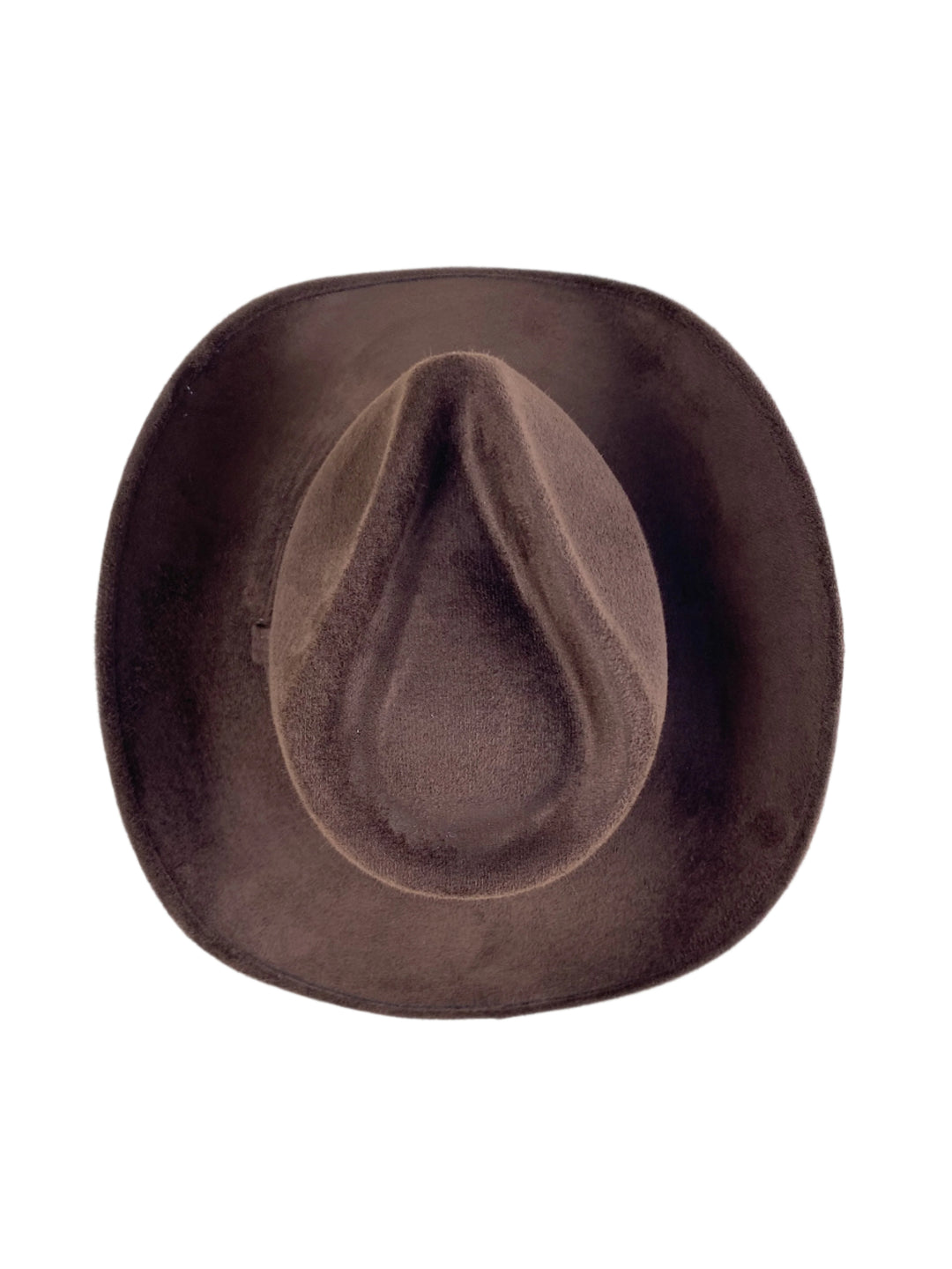 Santa Fe Vegan Suede Cowboy Rancher Hat- Chocolate W/O Band