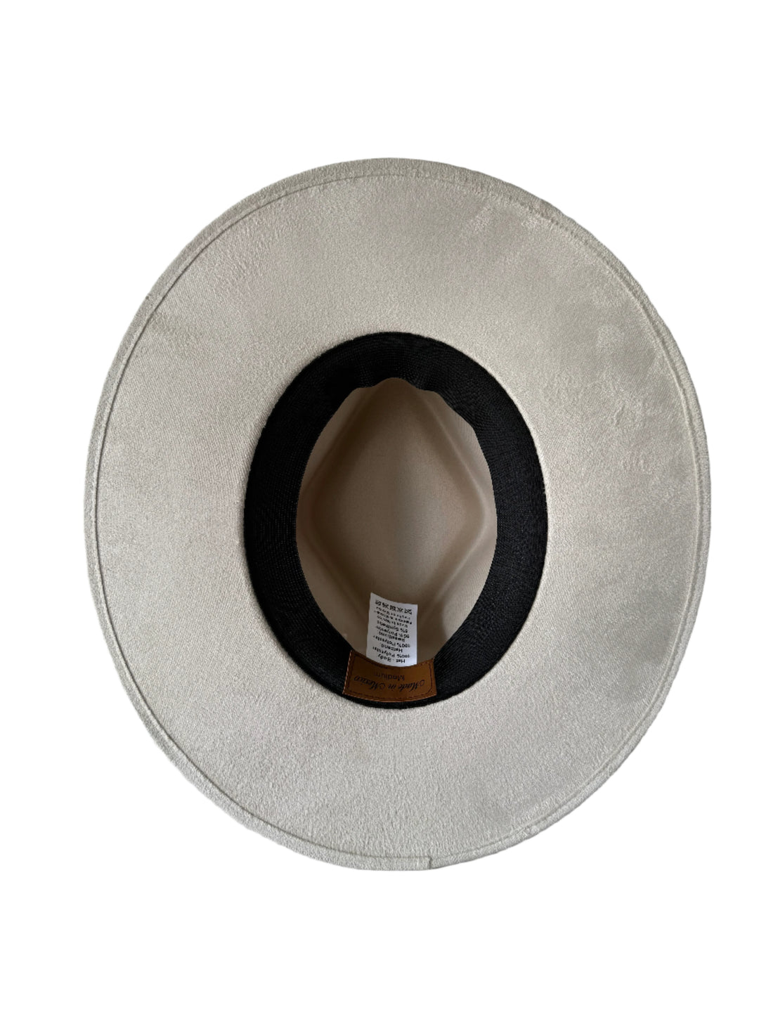 Vegan Suede Diamond Hat - Flat Brim - Ivory
