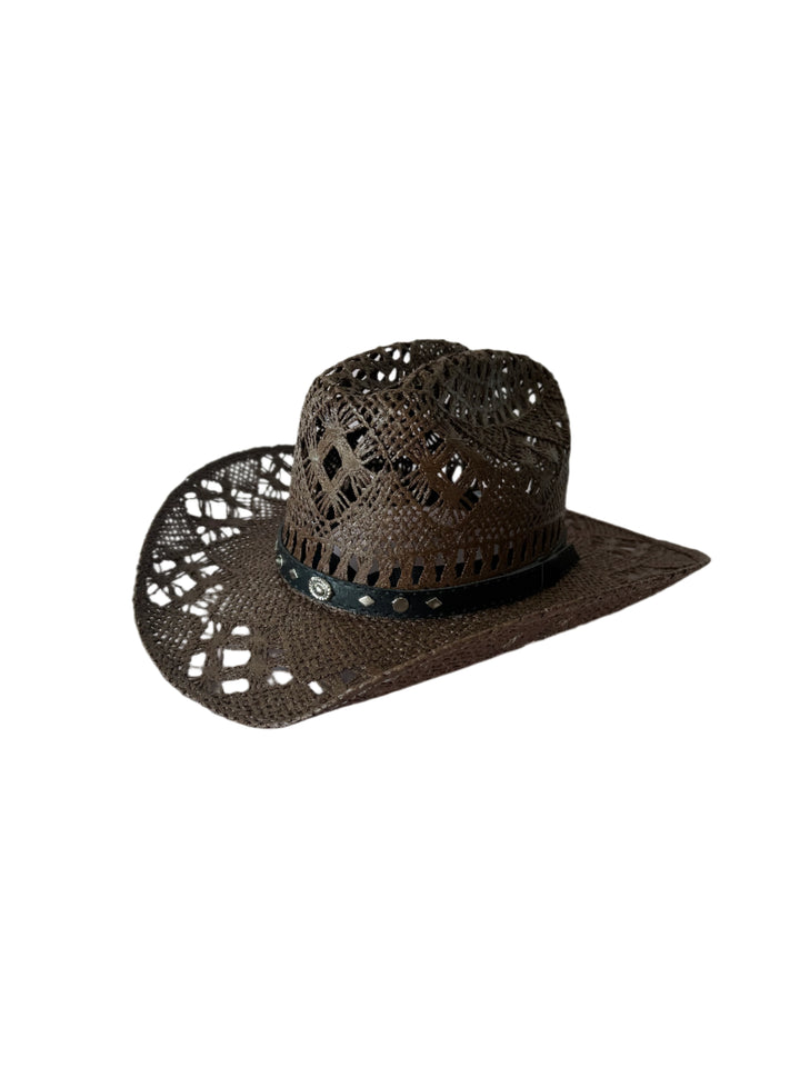 The Santa Ana Raffia Cowboy Hat - Chocolate