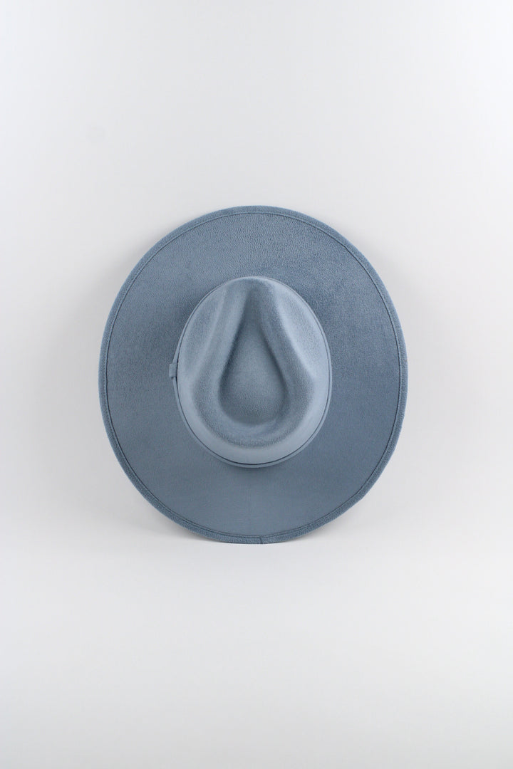 Vegan Suede Rancher Hat - Steel Blue