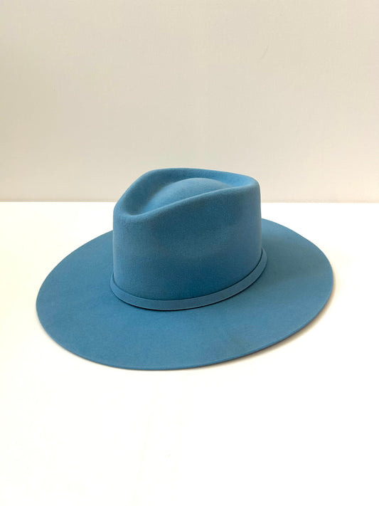 PREORDER Emery Merino Wool Teardrop Rancher Hat - Sky Blue