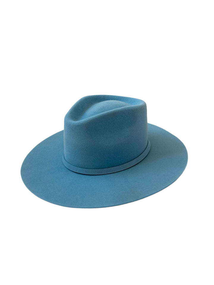 Emery Merino Wool Teardrop Rancher Hat - Sky Blue