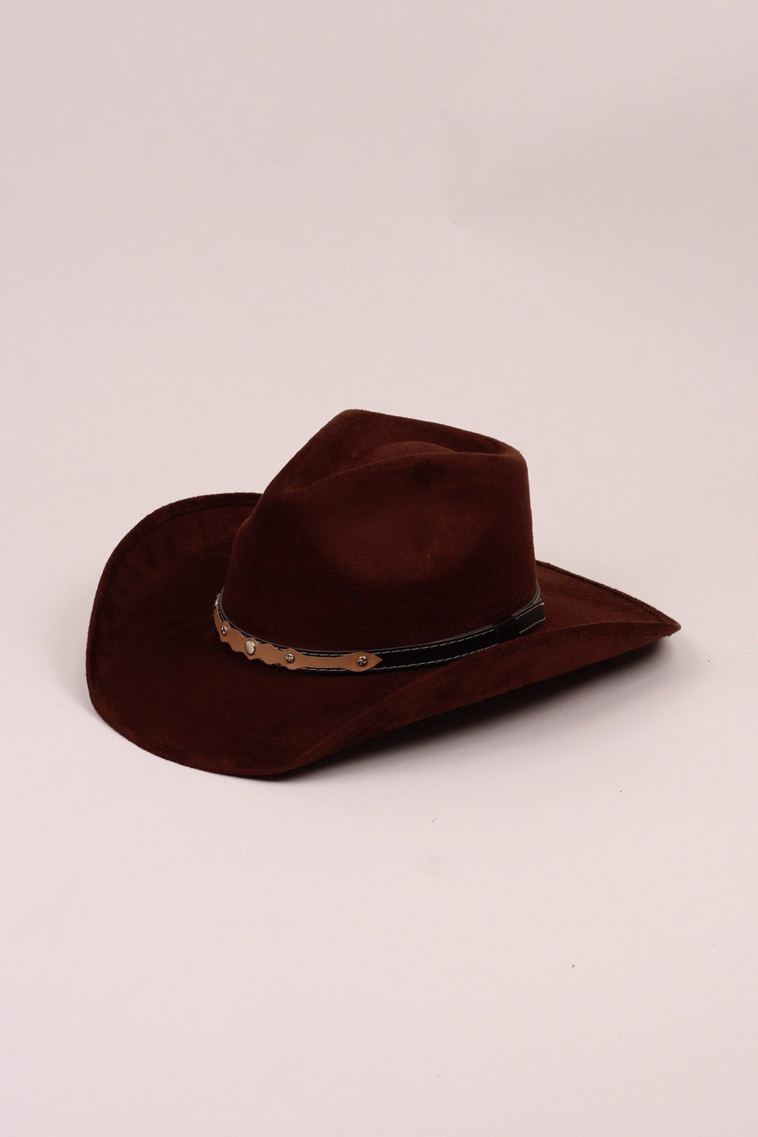 Santa Fe Vegan Suede Cowboy Rancher Hat- Chocolate Brown