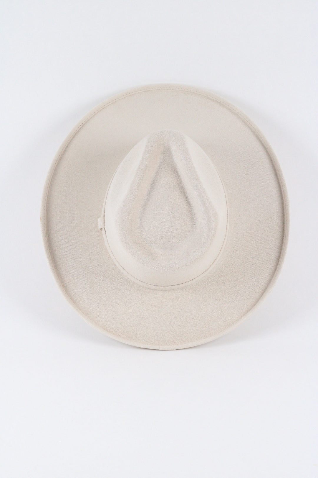 Vegan Suede Rancher Hat - Pencil Brim - Ivory