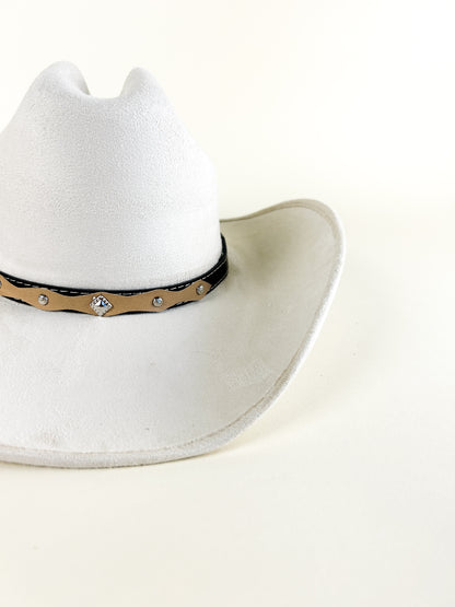 Texana Vegan Suede Cowboy Hat- Ivory