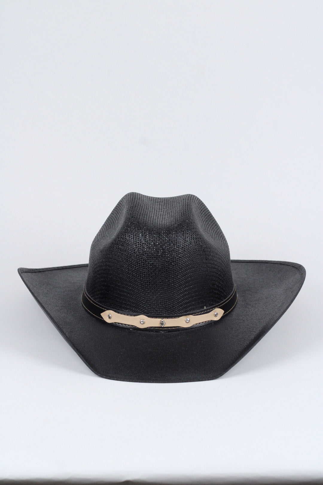 Luckenbach Bull Rider Mesh Top Structured Cowboy Hat - Black