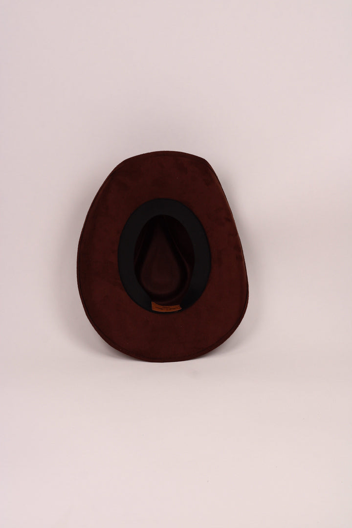 Santa Fe Vegan Suede Cowboy Rancher Hat- Chocolate Brown