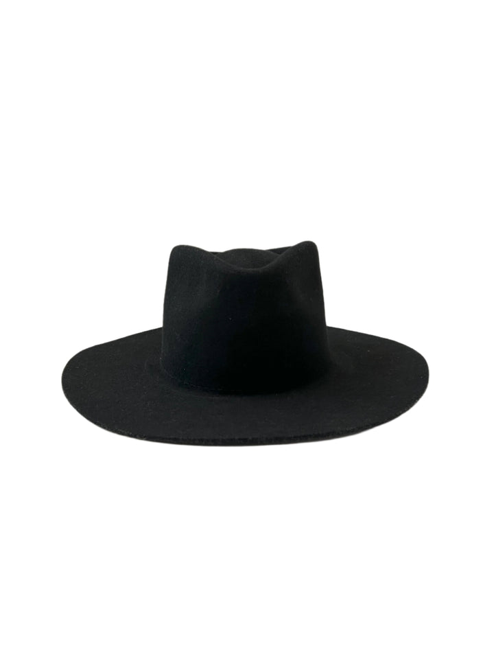 Emery Merino Wool Teardrop Rancher Hat - Black