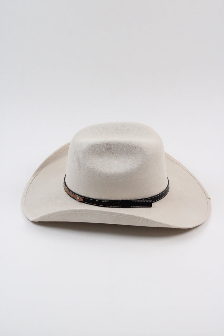 Austin Vegan Suede Cowboy Hat- Ivory