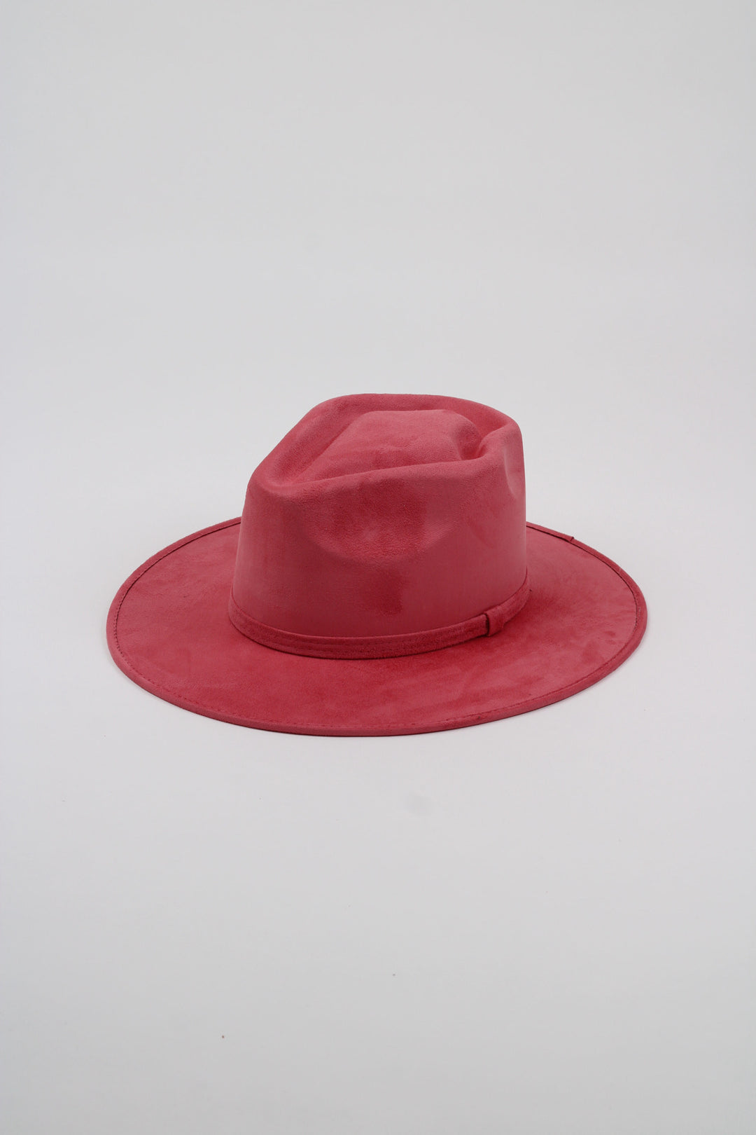 Vegan Suede Arrow Crown Hat- Coral Pink