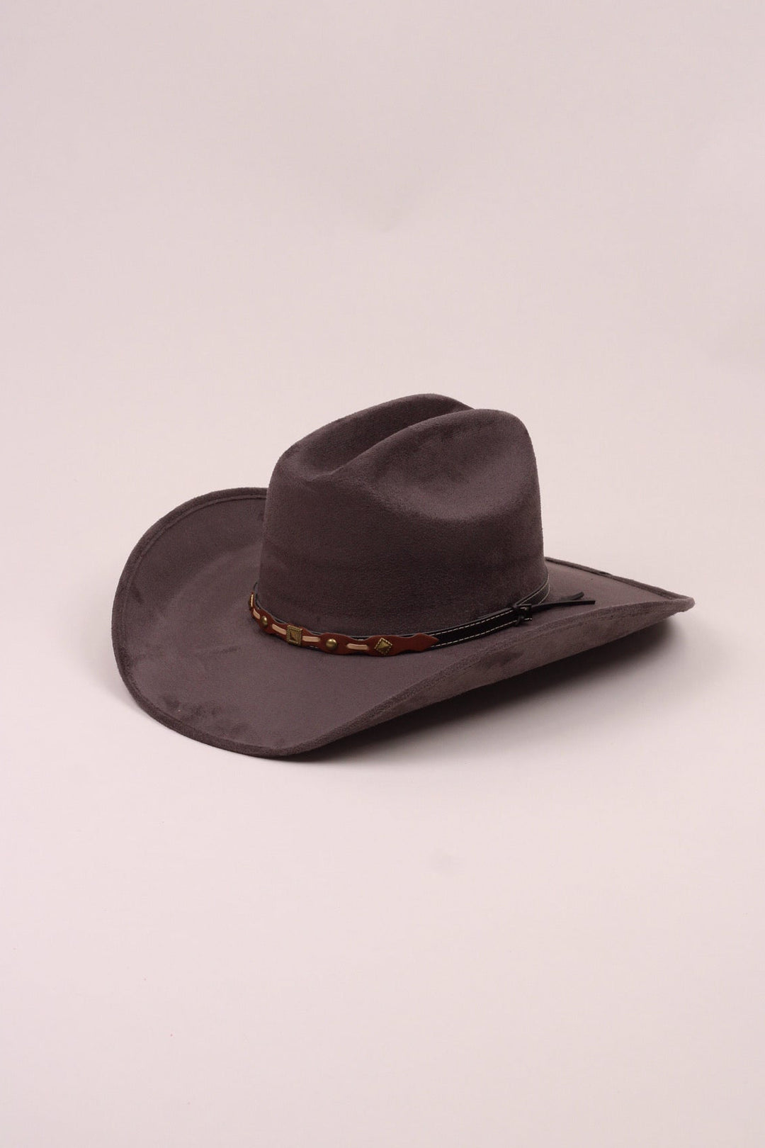 Texana Vegan Suede Cowboy Hat - Charcoal