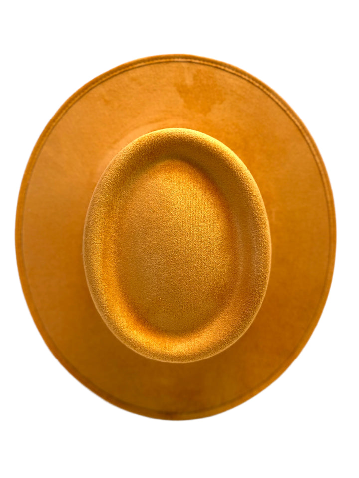 Vegan Suede Gambler Hat- Mango